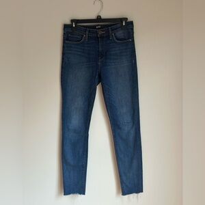 HUDSON Los Angeles Women’s NICO Super Skinny Blue Denim Jeans Size 27 Raw Hem